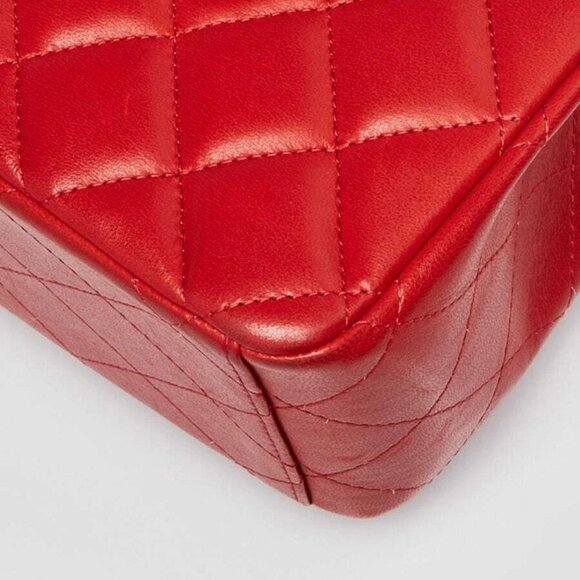 Chanel Red Quilted Lambskin Leather Classic Maxi Double Flap Bag - Picture 4 of 10